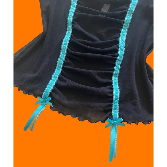 00's vintage micro mesh satin mcbling y2k tank top cami LARGE Victoria's Secret - Picture 3 of 6